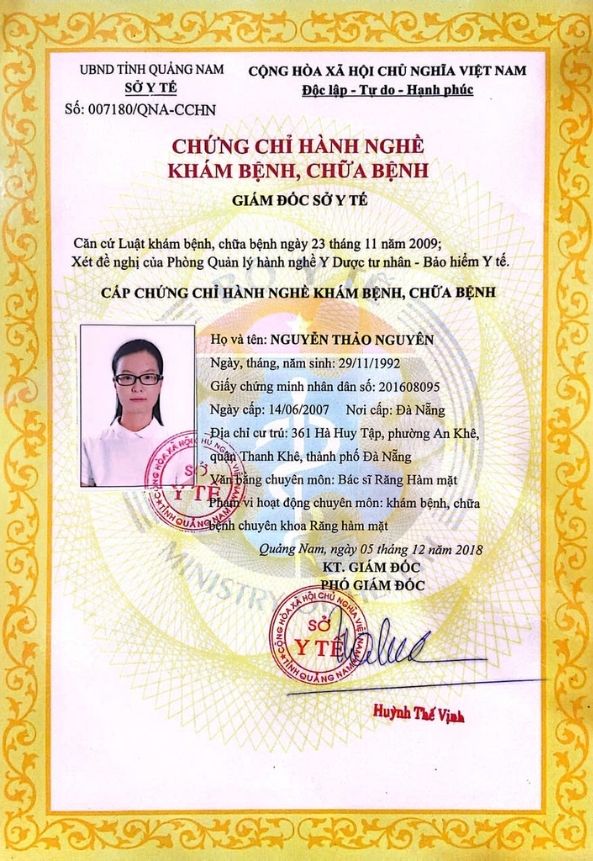 chứng chỉ bác sĩ Nguyên